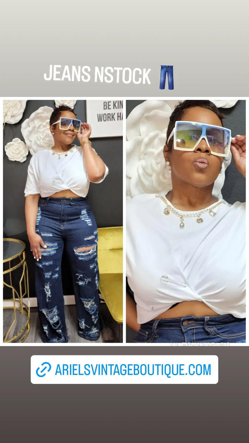 AVB Hot Girl Ripped Jeans Ariel's Vintage Boutique AVB Hot Girl Ripped Jeans Ariel's Vintage Boutique