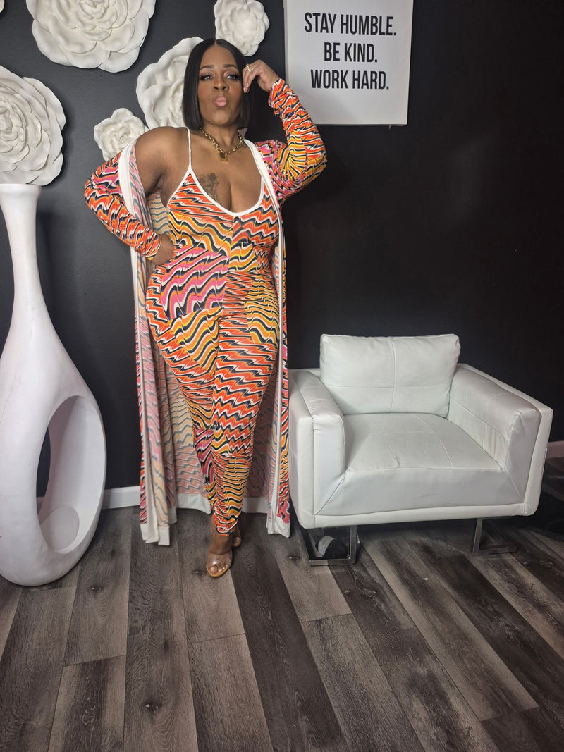 New Multi Cardigan Set