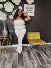 New White AVB Wide Leg Pants