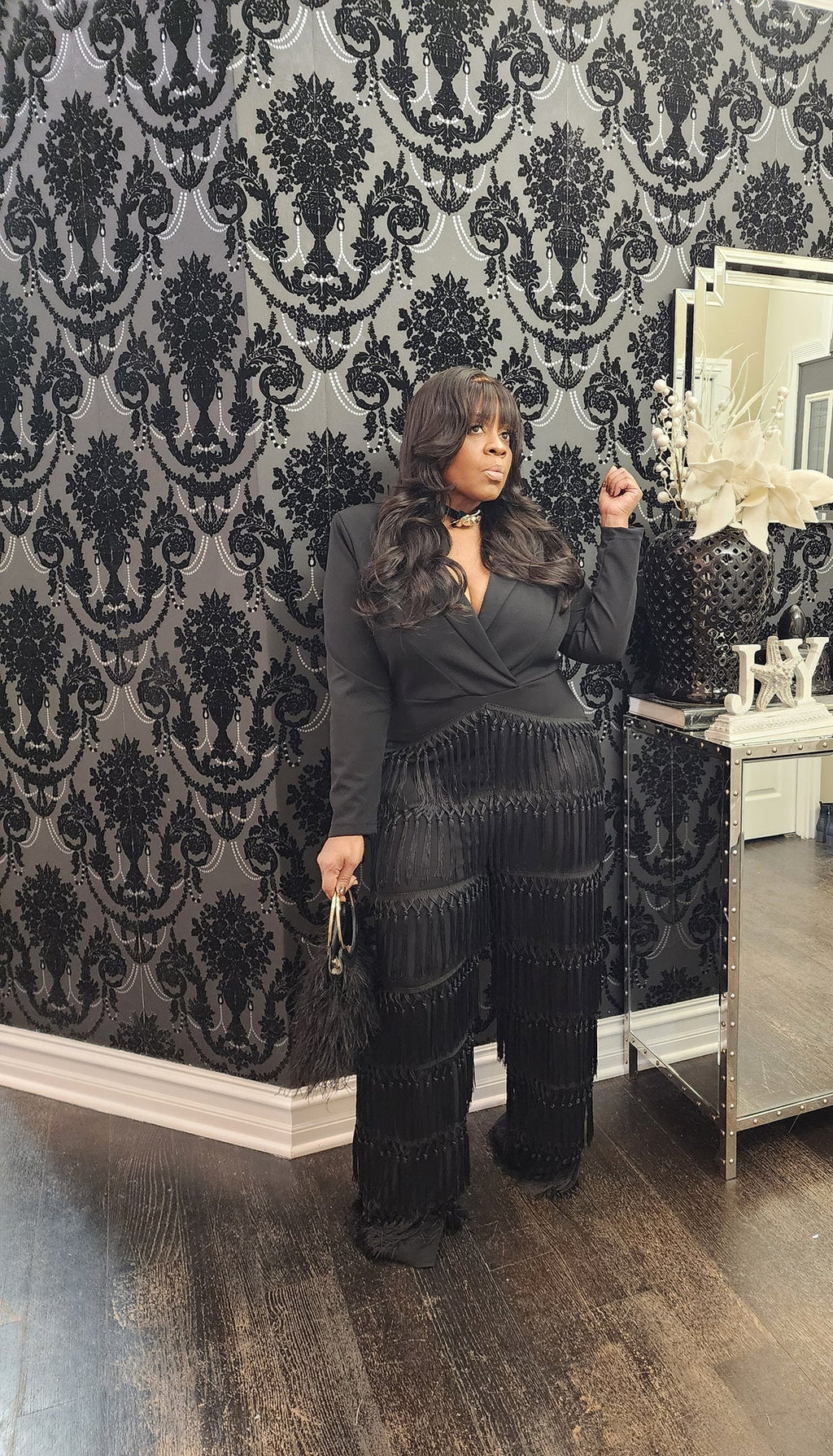 Tassle Black Jumper Plus Size