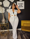 New White AVB Wide Leg Pants