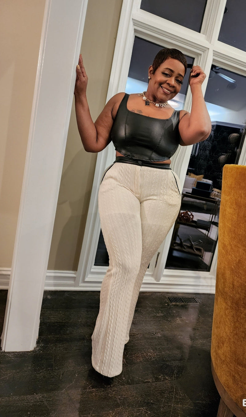 Faux Leather Cropped Top