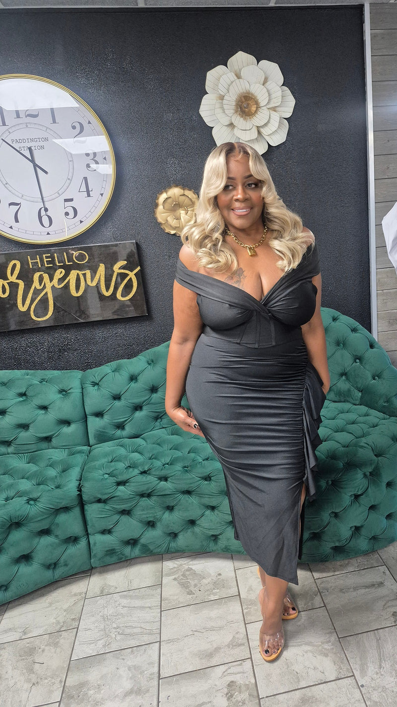 Sexy Ruffle Black Dress