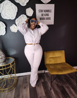 New White AVB Wide Leg Pants