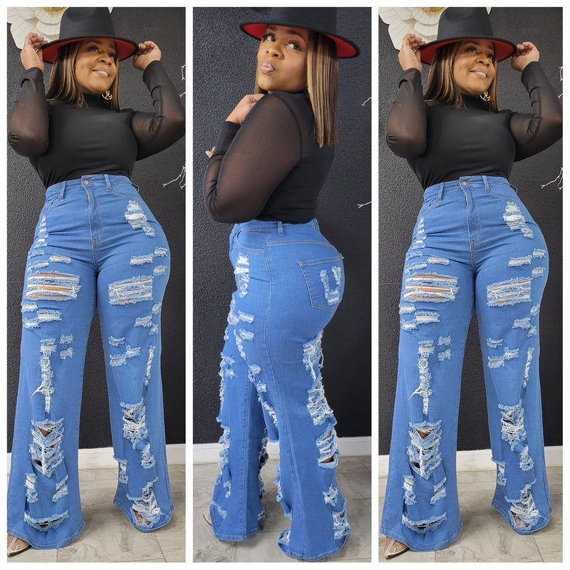 AVB High Waist Ripped Jeans