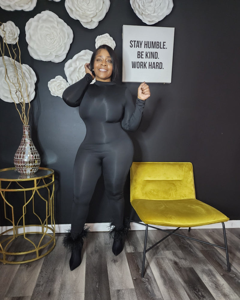 Basic Stretchy Mock Neck Jumper