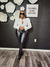 Metallic Skinny Jeans Pant Black