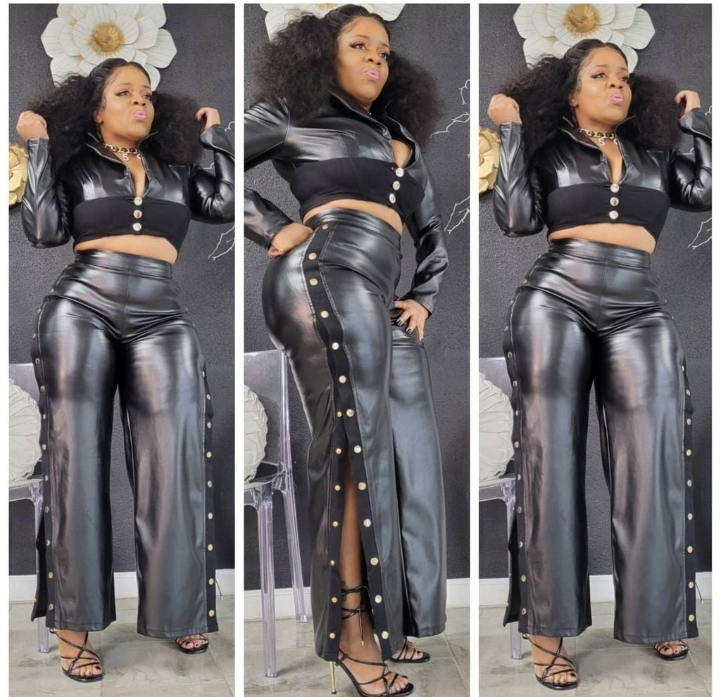 Heather Faux Leather Black Set (7311030190230)