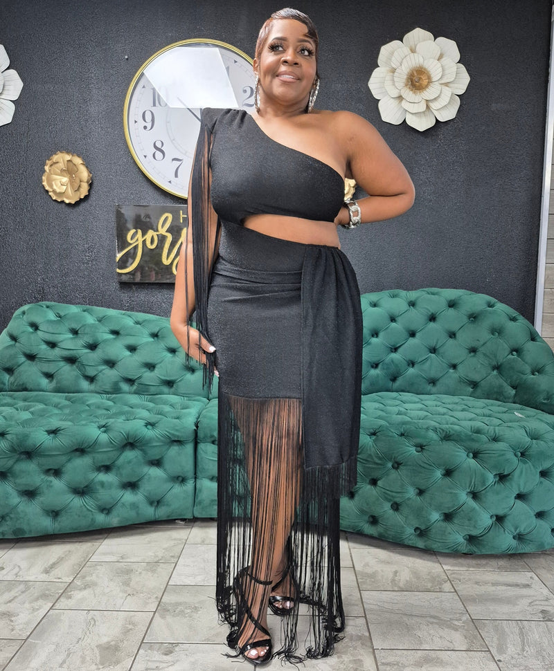 Off the shoulder Fringe Dress
